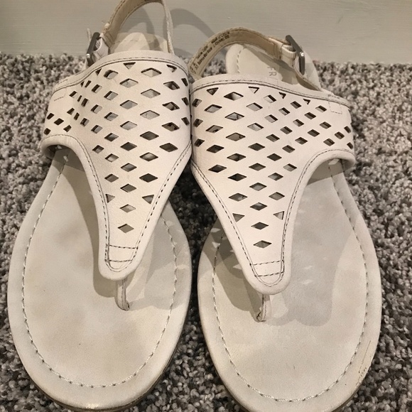 Franco Sarto Charlize Grey Leather Sandals - Picture 2 of 10